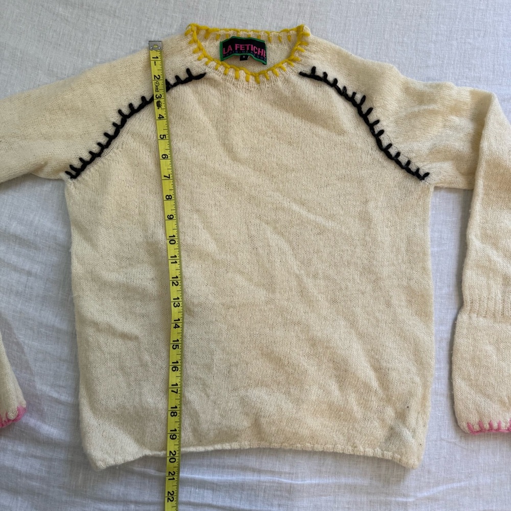 La Fetiche Wool Contrast Stitch Sweater - Picture 6 of 10